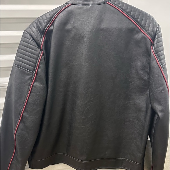 Faux Leather Outer Shell Motorcycle Jacket by Forever 21. - Picture 2 of 5
